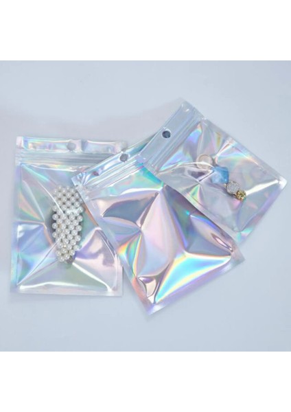 Beyaz Stil 10.5 15CM Yeniden Kapanabilir Koku Korumalı Çantalar Holografik Kilitli Torbalar Flaş Alüminyum Folyo Zip Kilit Yeniden Kapatılabilir Torbalar Plastik Torbalar P5 (Yurt Dışından) fiyatları