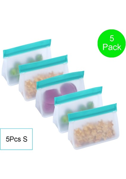 5s Tarzı Peva Gıda Saklama Çantası Yükseltme Sızdırmaz Üst Stand Up Yeniden Kullanılabilir Dondurucu Sandviç Kilitli Silikon Çanta (Yurt Dışından)