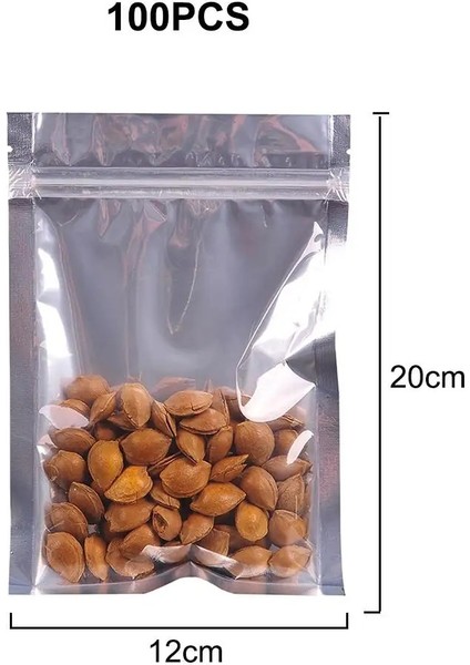 12X20CM Tarzı Lear Alüminyum Folyo Çanta Kendinden Mühürlü Fermuar Kilitli Ambalaj Gıda Torbası Perakende Açılıp Kapanabilir Pişirme Ambalaj Torbası Kılıfı (Yurt Dışından)