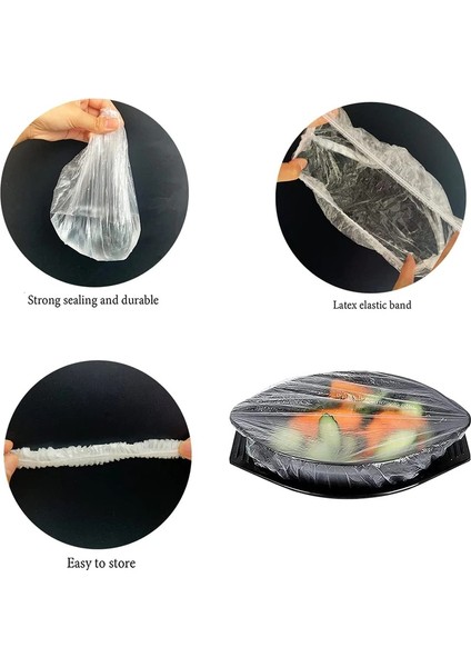 100 Adet Stil Adet Taze Saklama Torbaları Yeniden Kullanılabilir Elastik Gıda Saklama Kapakları Plastik Sızdırmazlık Elastik Streç Kase Kapakları Evrensel Mutfak (Yurt Dışından)
