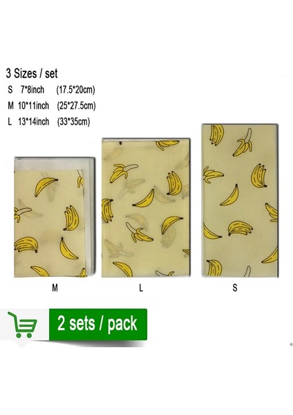 BALMUMU003 Stili 2 Takım Paketi Yeniden Kullanılabilir Balmumu Kumaş Sargı Gıda Taze Torba Kapağı Kapak Streç Kapak Orman Partisi Arılar Balmumu Sargı Plastik Sargı (Yurt Dışından)
