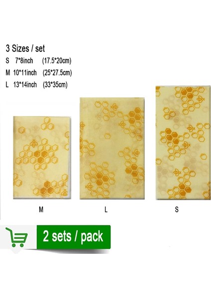 BALMUMU0012 Stili 2 Takım Paketi Yeniden Kullanılabilir Balmumu Kumaş Sargı Gıda Taze Torba Kapağı Kapak Streç Kapak Orman Partisi Arılar Balmumu Sargı Plastik Sargı (Yurt Dışından)
