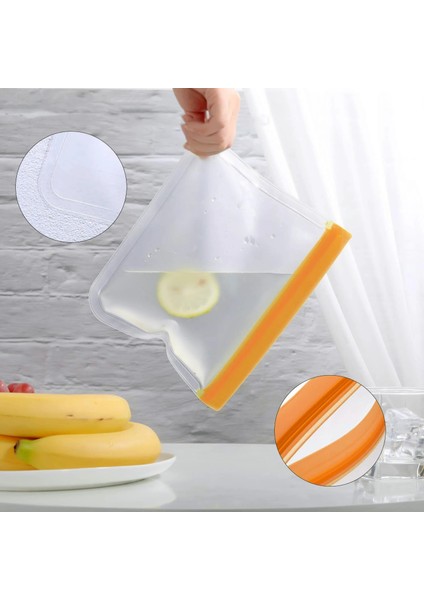 Mavi Yeşil Turuncu Tarzı 10 Parça Peva Gıda Sınıfı Fermuar Kilidi Aperatif Sandviç Kozmetik Depolama Eko Yeniden Kullanılabilir Ekstra Kalın Dondurucu Çanta (Yurt Dışından) modelleri