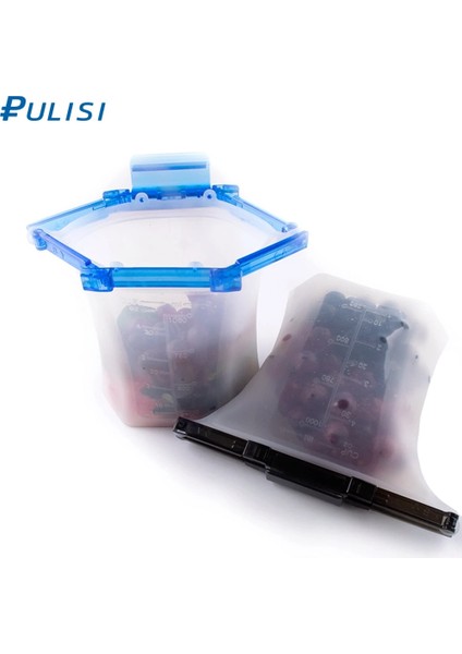 Derin Mavi Tarzı Yeni Bir Adım Kilit Sızdırmaz Ayakta Silikon Çanta Konteynerler Sandviçler Sıvı Aperatif Meyve Yeniden Kullanılabilir Silikon Gıda Saklama Çantası (Yurt Dışından) fiyatları