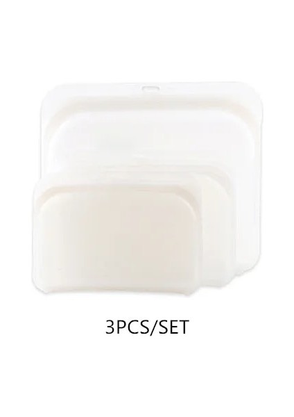 3 Adet Beyaz Stil Et Yeniden Kullanılabilir Silikon Zip Gıda Paketleri Kilitli Taze Tutma Dondurucu Plastik Torbalar Sıfır Atık Mutfak Organizasyonu Suff (Yurt Dışından)