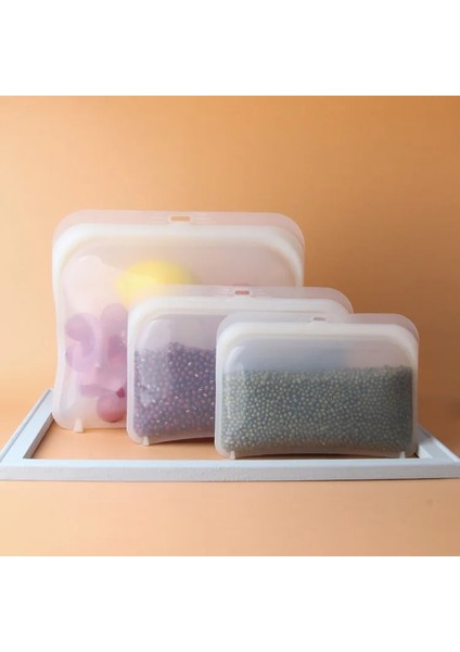 3 Adet Beyaz Stil Et Yeniden Kullanılabilir Silikon Zip Gıda Paketleri Kilitli Taze Tutma Dondurucu Plastik Torbalar Sıfır Atık Mutfak Organizasyonu Suff (Yurt Dışından) indirimleri