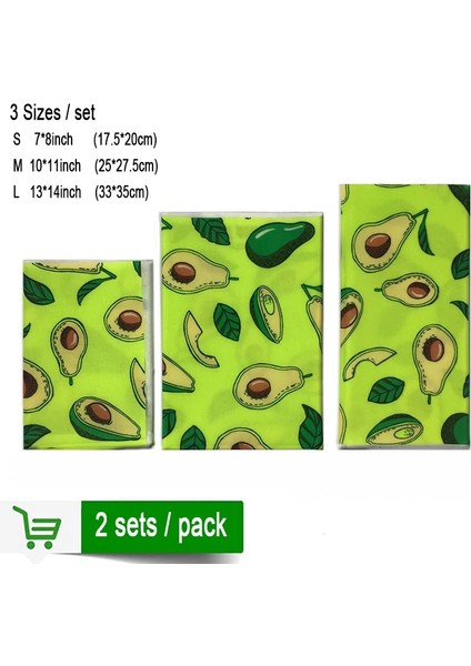 BALMUMU007 Stili 2 Takım Paketi Yeniden Kullanılabilir Balmumu Kumaş Sargı Gıda Taze Torba Kapağı Kapak Streç Kapak Orman Partisi Arılar Balmumu Sargı Plastik Sargı (Yurt Dışından)