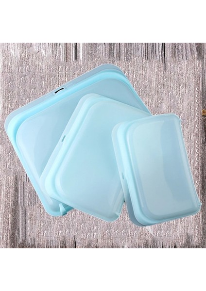 Mavi Stil 3 Adet Set 3 Adet Yeniden Kullanılabilir Silikon Gıda Saklama Mühür Torbası Sızdırmaz Konteyner Çevre Dostu Sandviç Torbası Toksik Olmayan Taze Sarma Kilitli (Yurt Dışından)