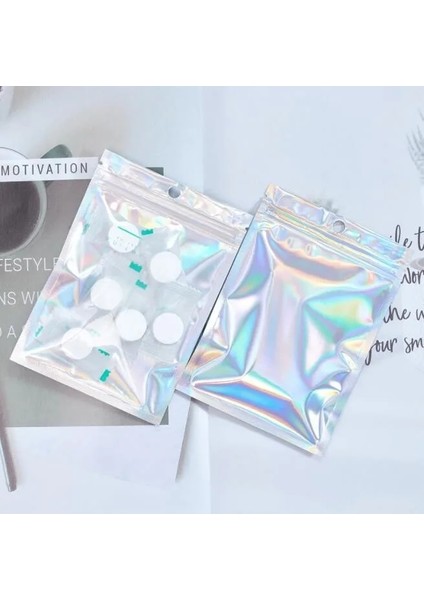 Beyaz Stil 10 13CM Yeniden Kapanabilir Koku Korumalı Çantalar Holografik Kilitli Torbalar Flaş Alüminyum Folyo Zip Kilit Yeniden Kapatılabilir Torbalar Plastik Torbalar P5 (Yurt Dışından) modelleri