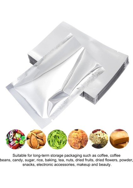 100 Adet 8X12CM Tarzı Lver Su Geçirmez Vakum Mühürleyen Torbalar Gıda Sınıfı Saklama Çantası Isı Yalıtımlı Alüminyum Folyo Çanta Mutfak Malzemeleri (Yurt Dışından) fırsatları