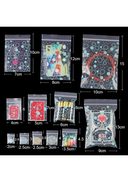 Stil 5 Stil 4x6 cm Mini Saklama Poşeti Kalınlık Takı Kilitli Zip Fermuarlı Kilit Yeniden Kapatılabilir Plastik Poli Şeffaf Çantalar (Yurt Dışından)