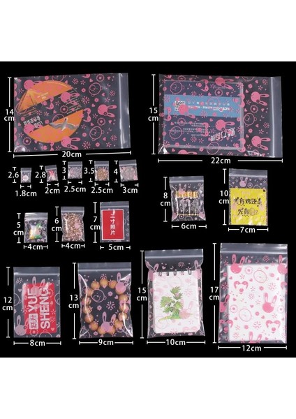 Stil 5 Stil 4x6 cm Mini Saklama Poşeti Kalınlık Takı Kilitli Zip Fermuarlı Kilit Yeniden Kapatılabilir Plastik Poli Şeffaf Çantalar (Yurt Dışından)