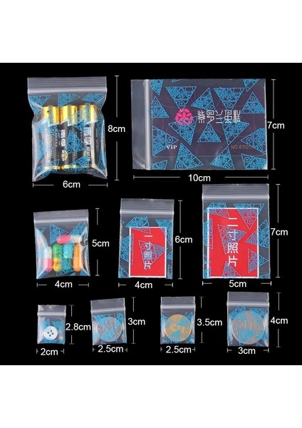 Stil 5 Stil 4x6 cm Mini Saklama Poşeti Kalınlık Takı Kilitli Zip Fermuarlı Kilit Yeniden Kapatılabilir Plastik Poli Şeffaf Çantalar (Yurt Dışından)