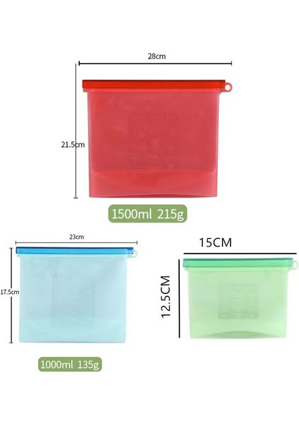 4 Adet Yeşil Stil 1000ML 23,5X18CM ml Silikon Gıda Saklama Torbaları Yeniden Kullanılabilir Gıda Taze Tutma Torbası Mühür Kilitli Dondurucu Taze Pişirme Torbaları (2&4'lü Set) (Yurt Dışından) fiyatları