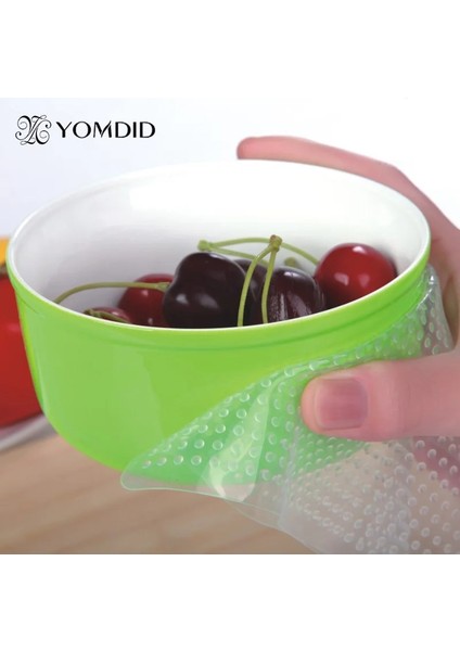 4 Adetlot Gıda Taze Tutma Saran Wrap Çok Fonksiyonlu Yeniden Kullanılabilir Silikon Gıda Sarma Mühür Kapak Kapak Streç Envoltura De Alimentos (Yurt Dışından)