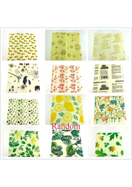 1257-U Stili M 25X27.5CM Balmumu Gıda Sargısı Yeniden Kullanılabilir Çevre Dostu Gıda Sargısı Organik Doğal Plastik Ücretsiz Sürdürülebilir Meyve Saklama Çantası (Yurt Dışından)