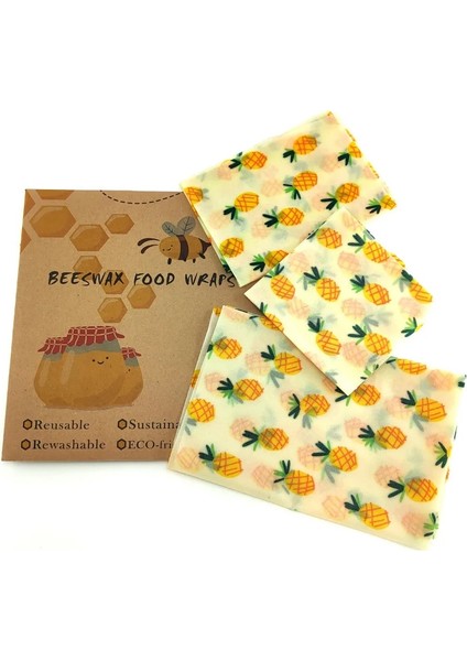 1257-U Stili M 25X27.5CM Balmumu Gıda Sargısı Yeniden Kullanılabilir Çevre Dostu Gıda Sargısı Organik Doğal Plastik Ücretsiz Sürdürülebilir Meyve Saklama Çantası (Yurt Dışından)