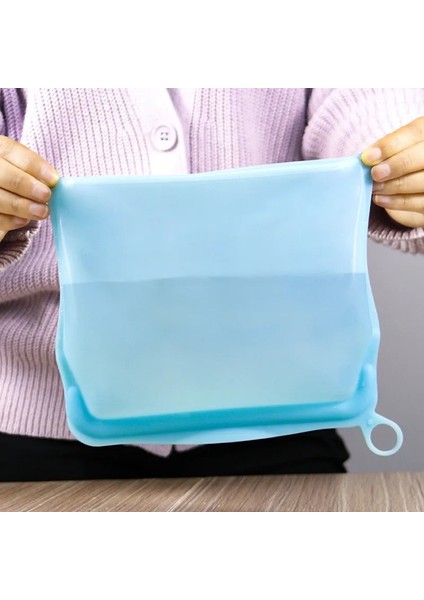 Beyaz Stil 1500ML Yeniden Kullanılabilir Gıda Kabı Silikon Torba Yeniden Kullanılabilir Gıda Torbası Ayakta Koruma Torbaları Kolay Temizlik Için Meyve Sebze Depolama (Yurt Dışından)