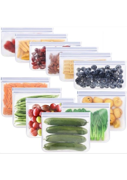 27X28CM Tarzı Silikon Gıda Saklama Torbası Yeniden Kullanılabilir Stand Up Zip Kapatma Torbası Sızdırmaz Kaplar Taze Torba Gıda Saklama Torbası Dondurma Için Paketler (Yurt Dışından)