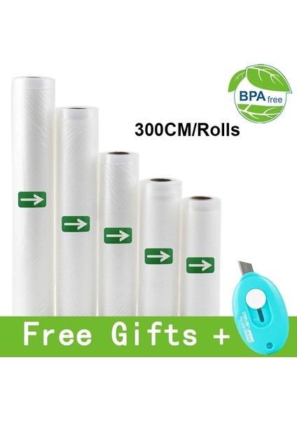 1 Grup x 300CM Stili Vakum Paketleme Makinası Için Sous Vide Rulo Torbalar Ambalaj Gıda Saklama Vakum Torbaları Vakum Mühürleyen Için Lengtm (Yurt Dışından)