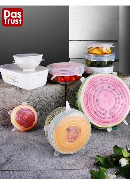 Mavi Stil 6 Adet 6 Silikon Elastik Kapak Yeniden Kullanılabilir Mühürlü Gıda Ambalajı Taze Tutmak Mühürlü Vakum Kapağı Streç Kapak Mutfak Depolama Aracı (Yurt Dışından)