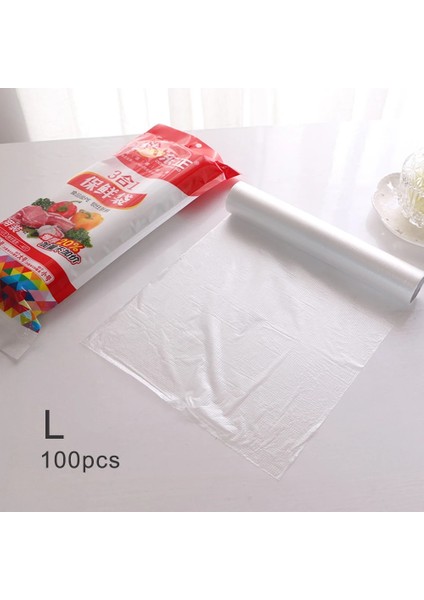 100PC L Tarzı 1 Rulo Gıda Saklama Koruma Torbaları Ambalaj Filmi Gıda Tasarrufu Plastik Torba Kalınlaşmış Saran Wrap Vakum Mühürleyen Genel (Yurt Dışından)