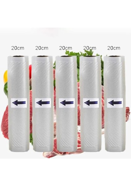 25CM 2 Adet Stil 5 Rolls 2 Rolls Lot Mutfak Gıda Vakum Torbası Saklama Torbaları Vakum Mühürleyen Vakum Paketleme Ruloları cm * 500CM (Yurt Dışından) fırsatları