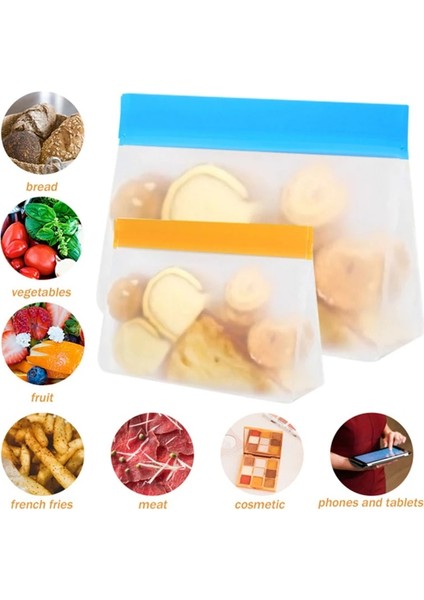 Mavi Stil 21,5X12 cm Yeni Silikon Gıda Sınıfı Peva Gıda Saklama Kapları Sızdırmaz Konteynerler Yeniden Kullanılabilir Stand Up Zip Kapatma Çanta Bardak Taze Gıda Torbası (Yurt Dışından) modelleri