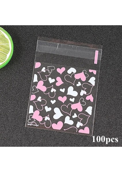 Pembe Tarzı Kalp Temizle Şeker Torbası Şeffaf Plastik Torba Çerez Opp Torba Düğün Doğum Günü Partisi Için Deco Dıy Hediye Paketleme Kılıfı (Yurt Dışından)