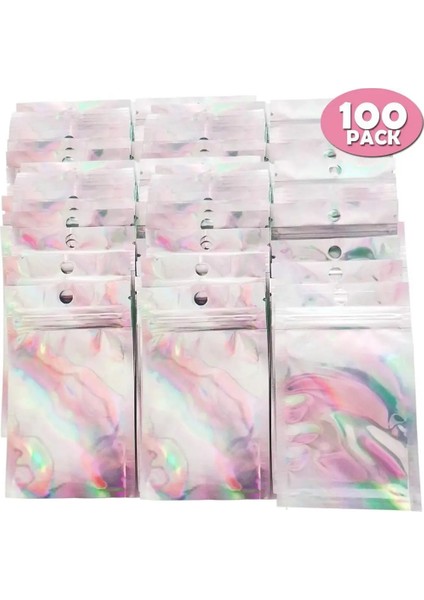 100PC 6X9CM Tarzı Ack Plastik Torba Alüminyum Folyo Hologram Gıda Küçük Su Geçirmez Fermuar Yeniden Kapatılabilir Torbalar Gıda Saklama Çantası (Yurt Dışından)