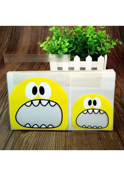 Rastgele Renk Stili 10X10CM Artoon Big Teech Mouth Canavar Plastik Torba Düğün Kurabiye Paketleme Kendinden Yapışkanlı Şeker Hediye Çantası Kek Paketi Parti Favo (Yurt Dışından)