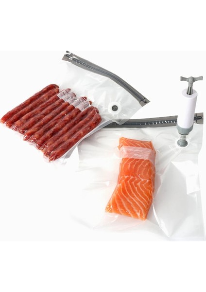 Sadece 10 Adet Çanta Tarzı 21X22CM Yeniden Kullanılabilir Gıda Vakum Saklama Torbaları, El Pompası Sızdırmazlık Klipsli Ev Gıda Hermetik Torbaları, Mutfak Gıda Dondurucu Kapları (Yurt Dışından)