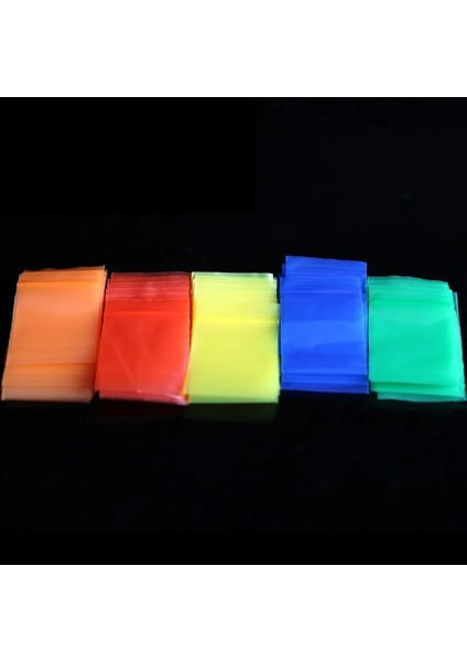 Stil Karışımı 4X6CM Mini Kalın Plastik Zip Çanta Beş Renk Kırmızı Sarı Mavi Yeşil Turuncu Fermuarlı Mühürlü Çanta Mücevher Toz Depolama Paketi Kılıfı (Yurt Dışından)