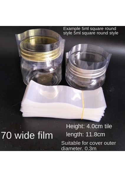 Çap 73 mm Y 40 mm Kavanoz Ağız Kapağı Sızdırmazlık Filmi Çap Yüksekliği Düz Genişlik Için Pvc Şeffaf Isı Shrink Bantları (Yurt Dışından)