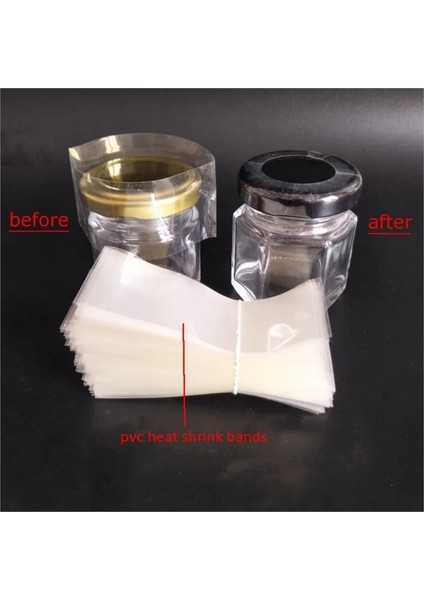 Çap 73 mm Y 40 mm Kavanoz Ağız Kapağı Sızdırmazlık Filmi Çap Yüksekliği Düz Genişlik Için Pvc Şeffaf Isı Shrink Bantları (Yurt Dışından)