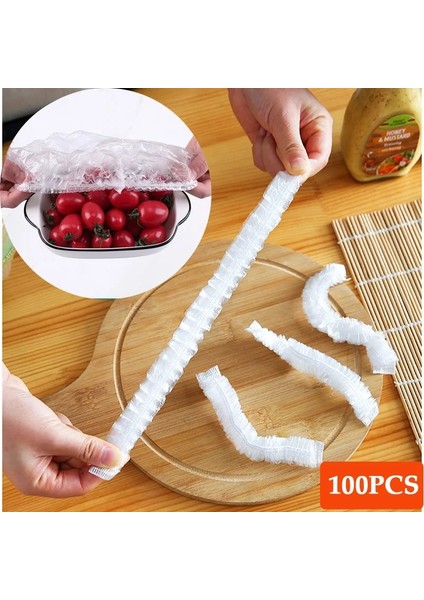 100 Adet Stil Tek Kullanımlık Gıda Örtüsü Plastik Sarma Elastik Mutfak Taze Tutma Koruyucu Çanta Gıda Kapakları Meyve Kaseleri Kapaklar Depolama Mylar Çantalar (Yurt Dışından)