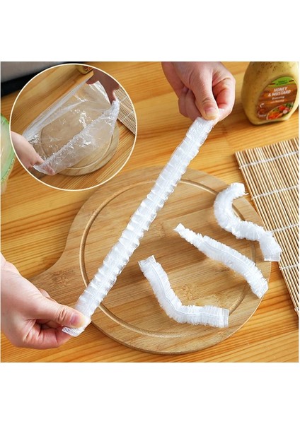 100 Adet Stil Tek Kullanımlık Gıda Örtüsü Plastik Sarma Elastik Mutfak Taze Tutma Koruyucu Çanta Gıda Kapakları Meyve Kaseleri Kapaklar Depolama Mylar Çantalar (Yurt Dışından)