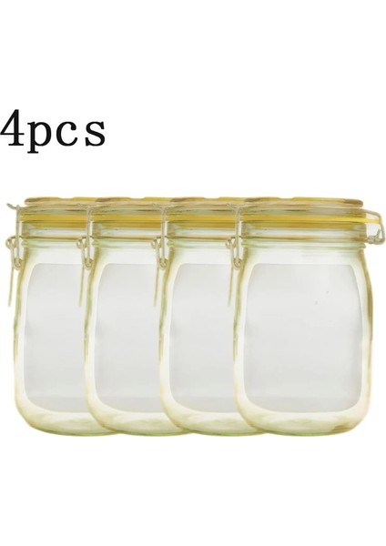 C Stili 4 Adet Yeniden Kullanılabilir Mason Kavanoz Şişeleri Çanta Fındık Şeker Kurabiye Çanta Su Geçirmez Mühür Taze Gıda Saklama Çantası Aperatifler Mutfak Organizatör Çantaları (Yurt Dışından)