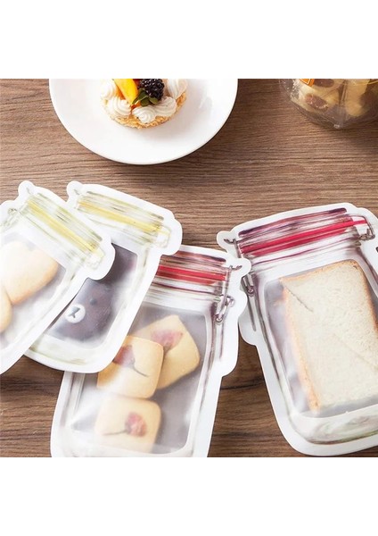 C Stili 4 Adet Yeniden Kullanılabilir Mason Kavanoz Şişeleri Çanta Fındık Şeker Kurabiye Çanta Su Geçirmez Mühür Taze Gıda Saklama Çantası Aperatifler Mutfak Organizatör Çantaları (Yurt Dışından) fırsatları