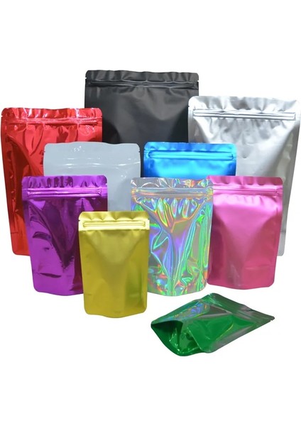 Gümüş Tarzı 14X20X4 cm Olored Stand Up Zip Kilit Folyo Torbalar Alüminyum Folyo Ayakta Torbalar, Gıda Depolama Stand Up Kilitli Torbalar (Yurt Dışından) fiyatları