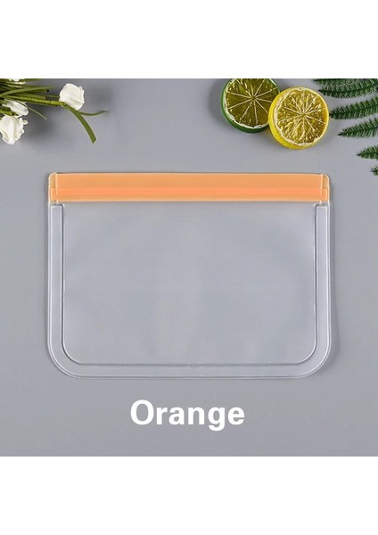 Turuncu Tarzı 21,5X18 cm Silikon Gıda Torbası Yeniden Kullanılabilir Taze Tutma Çantası Meyve ve Sebze Mühürlü Çanta Sızdırmaz Gıda Saklama Kilitli Torba (Yurt Dışından)