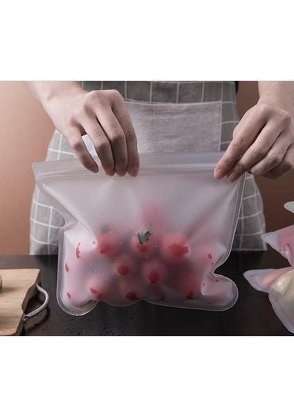 Şeffaf Stil S Beden Silikon Gıda Kapları Sızdırmaz Kaplar Yeniden Kullanılabilir Ayakta Kilitli Kilitli Torba Bardak Taze Torba Gıda Saklama Torbası Taze Sarma (Yurt Dışından) modelleri