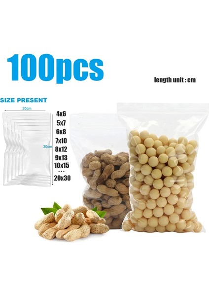 100 Adet Tarzı 14X20CM Et Mühürlü Çanta Mücevher Fermuarlı Sıkıştırılmış Plastik Fermuarlı Poşetler Polietilen Torba Gıda Paketi Taze Tutmak Toz Geçirmez (Yurt Dışından)
