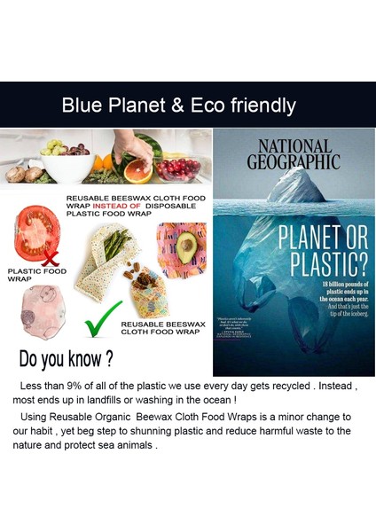 1 Takım 3 Beden 006 Stili Çevre Dostu Yeniden Kullanılabilir Gıda Sargıları Yiyecekleri Taze Tutma Depolama Organik Balmumu Kumaş Sargı Sarılmak Sargı Özel Yapılmış Desen (Yurt Dışından) modelleri