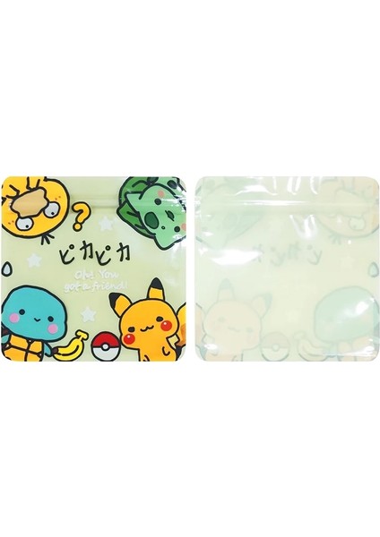 Pokemon Tarzı 14X14CM Sevimli Karikatür Desen Yeniden Kullanılabilir Kilitli Plastik Ambalaj Torbaları Yiyecek Çay Şekeri Aperatif Torbalar (Yurt Dışından)