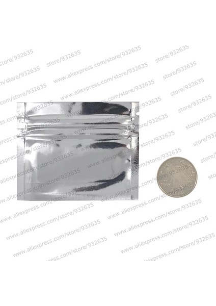 Gümüş Tarzı 100 Adet 3''x2.5'' (7.5x6.5cm) Küçük Kese Fermuarlı Mühür Çanta Çok Renkli Mylar Kilitli Torbalar Paketleme Numune Çuval Kılıfı (Yurt Dışından)
