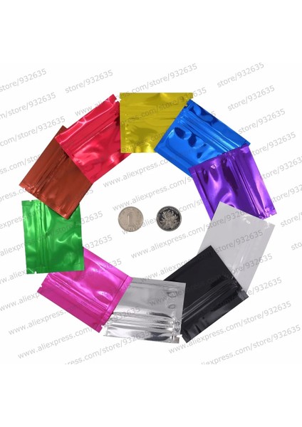 Gümüş Tarzı 100 Adet 3''x2.5'' (7.5x6.5cm) Küçük Kese Fermuarlı Mühür Çanta Çok Renkli Mylar Kilitli Torbalar Paketleme Numune Çuval Kılıfı (Yurt Dışından) fiyatları