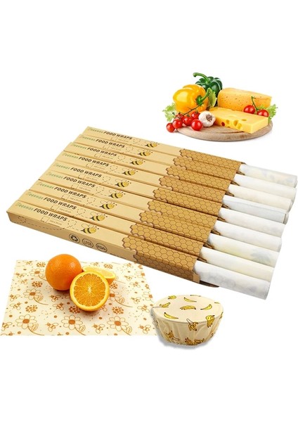 Xhy-04 Stili cm Balmumu Gıda Sargısı Yeniden Kullanılabilir Sıfır Atık Çevre Dostu Sürdürülebilir Mühür Silikon Ağaç Reçine Bitki Yağları Depolama Aperatif Sargıları (Yurt Dışından)