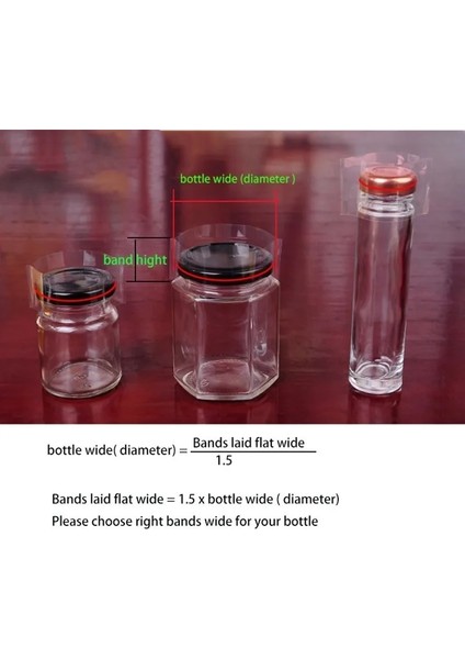 43N Daha Yüksek Stil Ize Isı Büzüşmeli Pvc Bantlar Cam Şişe Için Ağız Mühür Kapağı Daralan Plastik Üst Mühür Bantları Düz ​​genişlik x Bant Yüksekliği (Yurt Dışından)