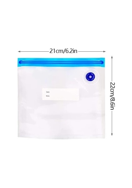 1 Adet 21X22CM Tarzı Gıda Saklama Torbaları ve Pompası, Yemek Pişirme ve Gıda Saklama Dondurma ve Taze Tutma Için Yeniden Kullanılabilir Gıda Vakumlu Poşetleri (Yurt Dışından)